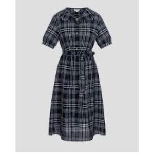 Cato Black and Gray Plaid Midi Dress